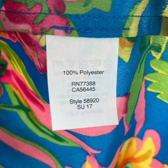 J. Crew Blue Floral Cami Tank Tropical Halter Top Resortwear Preppy Vacation - Picture 5 of 5